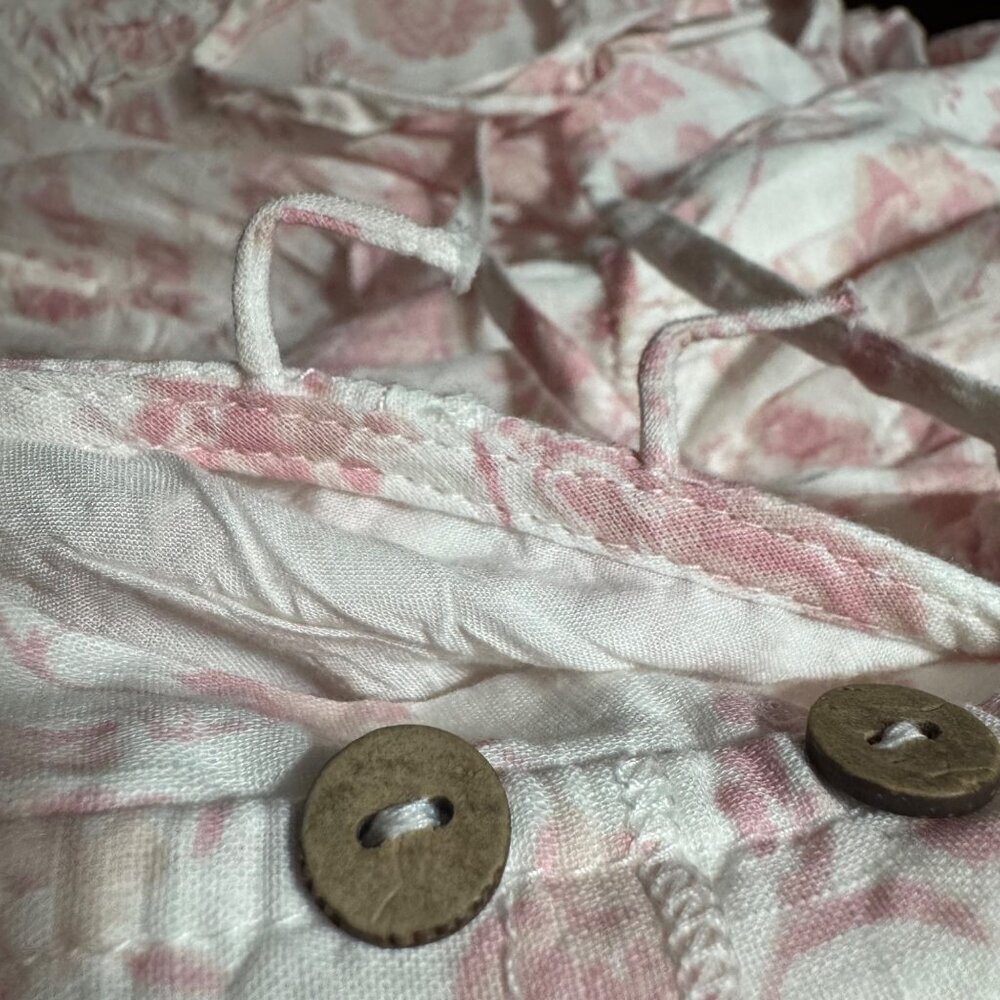 Free People NEW Pappiet Midi Dress Ivory Pink Med Floral Boho READ Cottagecore - Picture 8 of 15
